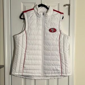 San Francisco 49ers white puffy vest